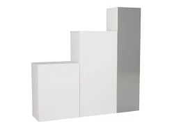 Armoire modulable 3 portes - Avec miroir - L180 cm - Blanc - TELEZA