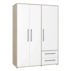 Armoire MOKKARIS Chene Sonoma Blanc mat 3 portes 144,4 x 58,8 x 200,1 cm
