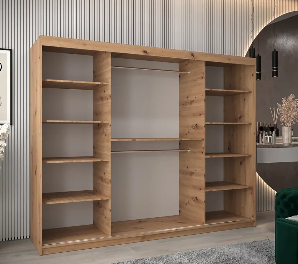Armoire Monaco a portes coulissantes H. 200 x L. 250 x P. 62 3 portes