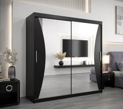 Armoire Monaco a portes coulissantes H. 200 x L. 200 x P. 62 2 portes