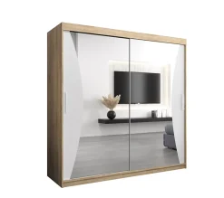 Armoire Monaco a portes coulissantes H. 200 x L. 200 x P. 62 2 portes