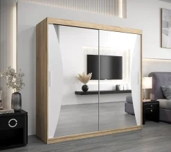 Armoire Monaco a portes coulissantes H. 200 x L. 200 x P. 62 2 portes