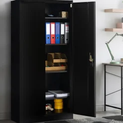 Armoire métallique 80 cm 5 niveaux noire