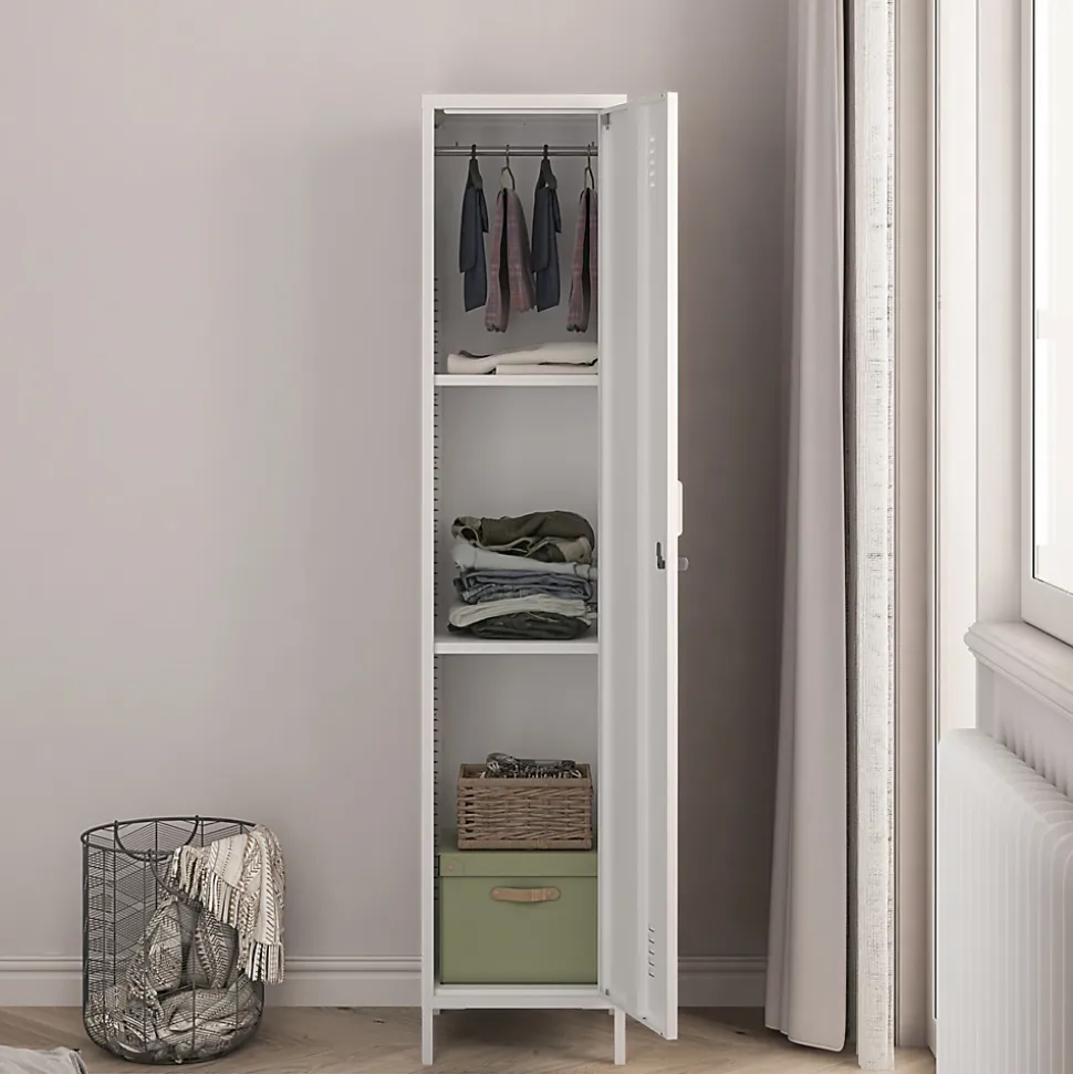 Armoire métallique Seinäjoki acier 180 x 38 x 38 cm blanc en.casa