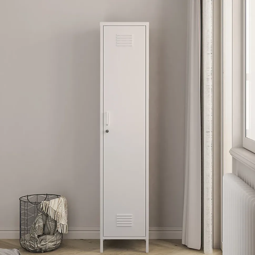 Armoire métallique Seinäjoki acier 180 x 38 x 38 cm blanc en.casa