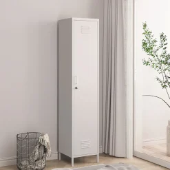 Armoire métallique Seinäjoki acier 180 x 38 x 38 cm blanc en.casa