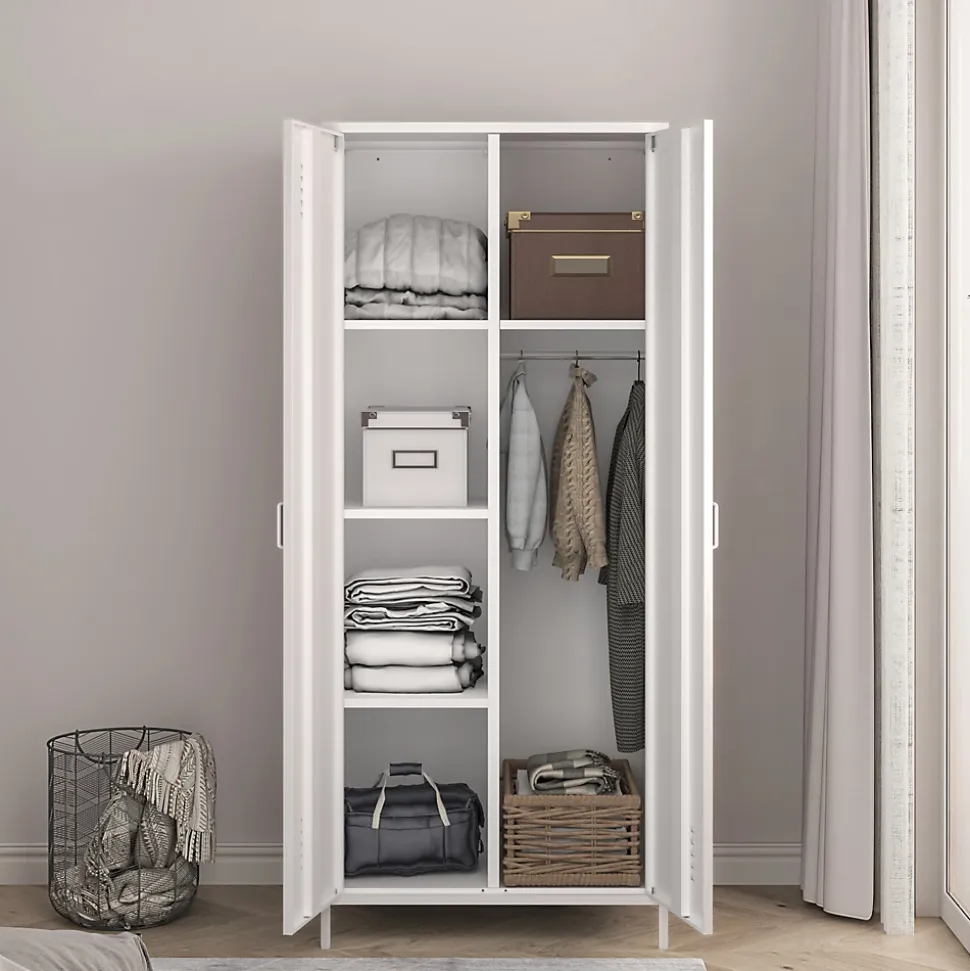 Armoire métallique Seinäjoki acier 180 x 76 x 50 cm blanc en.casa