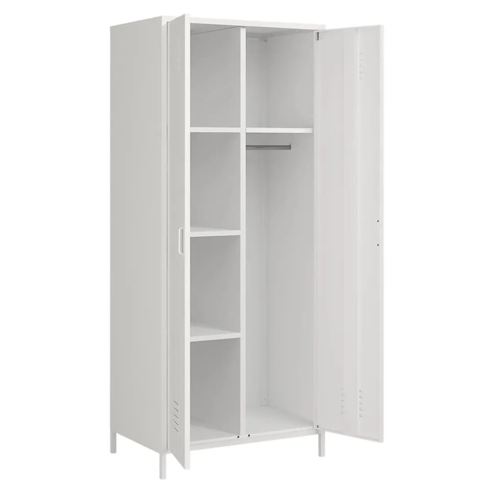 Armoire métallique Seinäjoki acier 180 x 76 x 50 cm blanc en.casa