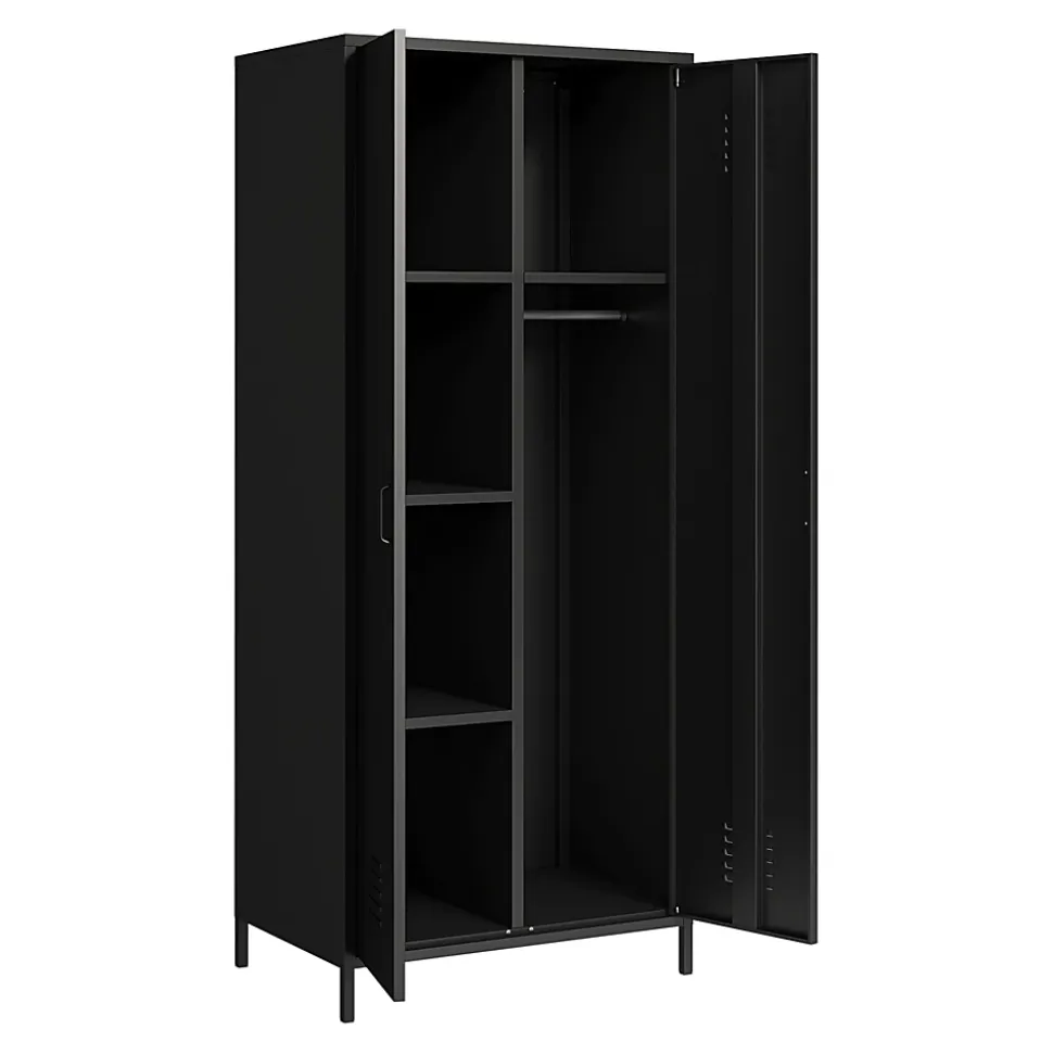 Armoire métallique Seinäjoki acier 180 x 76 x 50 cm noir mat en.casa