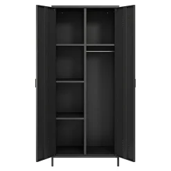 Armoire métallique Seinäjoki acier 180 x 76 x 50 cm noir mat en.casa