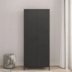 Armoire métallique Seinäjoki acier 180 x 76 x 50 cm noir mat en.casa
