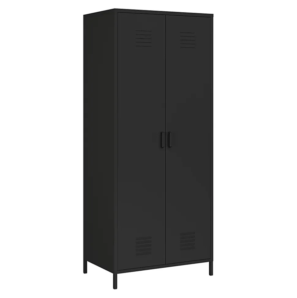 Armoire métallique Seinäjoki acier 180 x 76 x 50 cm noir mat en.casa