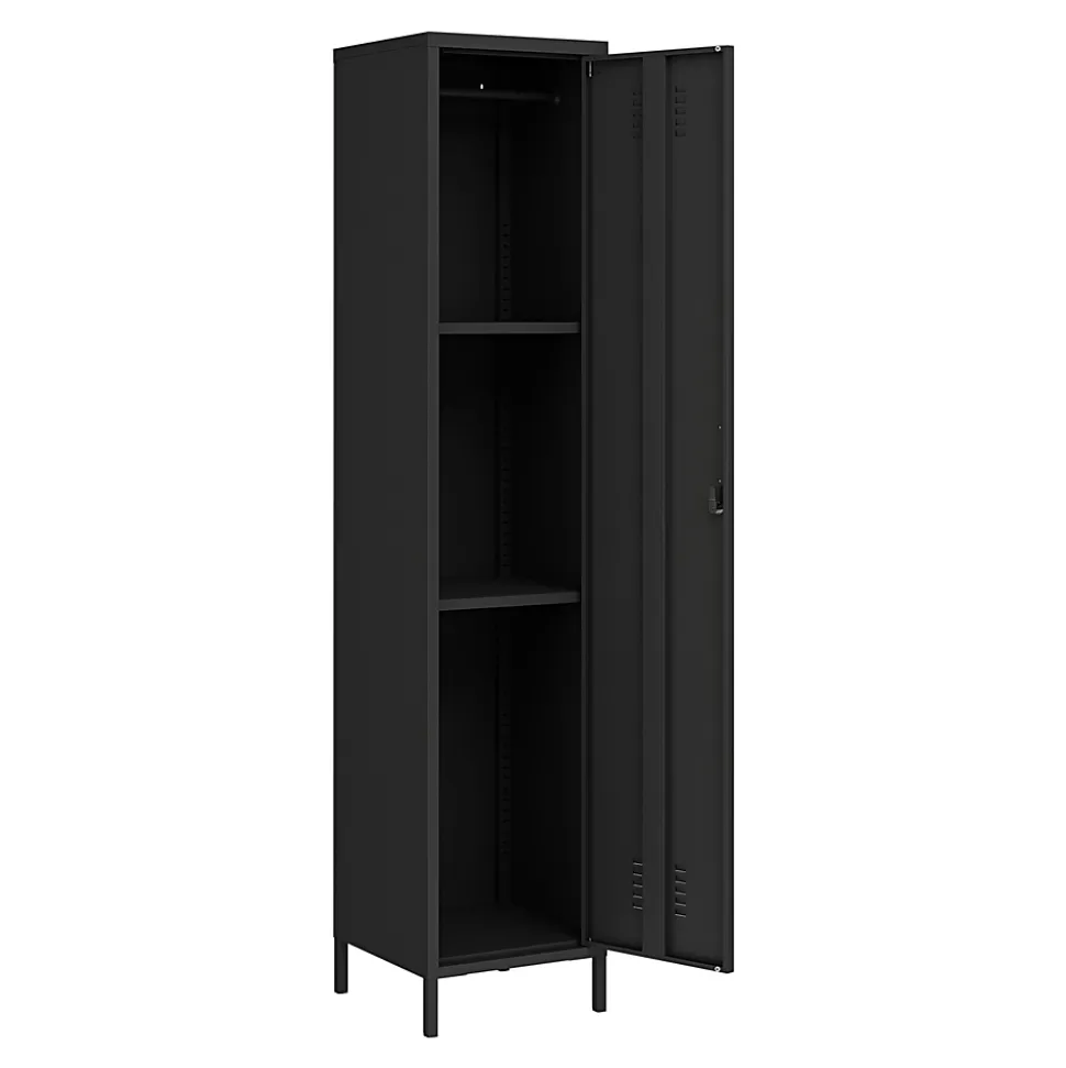Armoire métallique Seinäjoki acier 180 x 38 x 38 cm noir mat en.casa