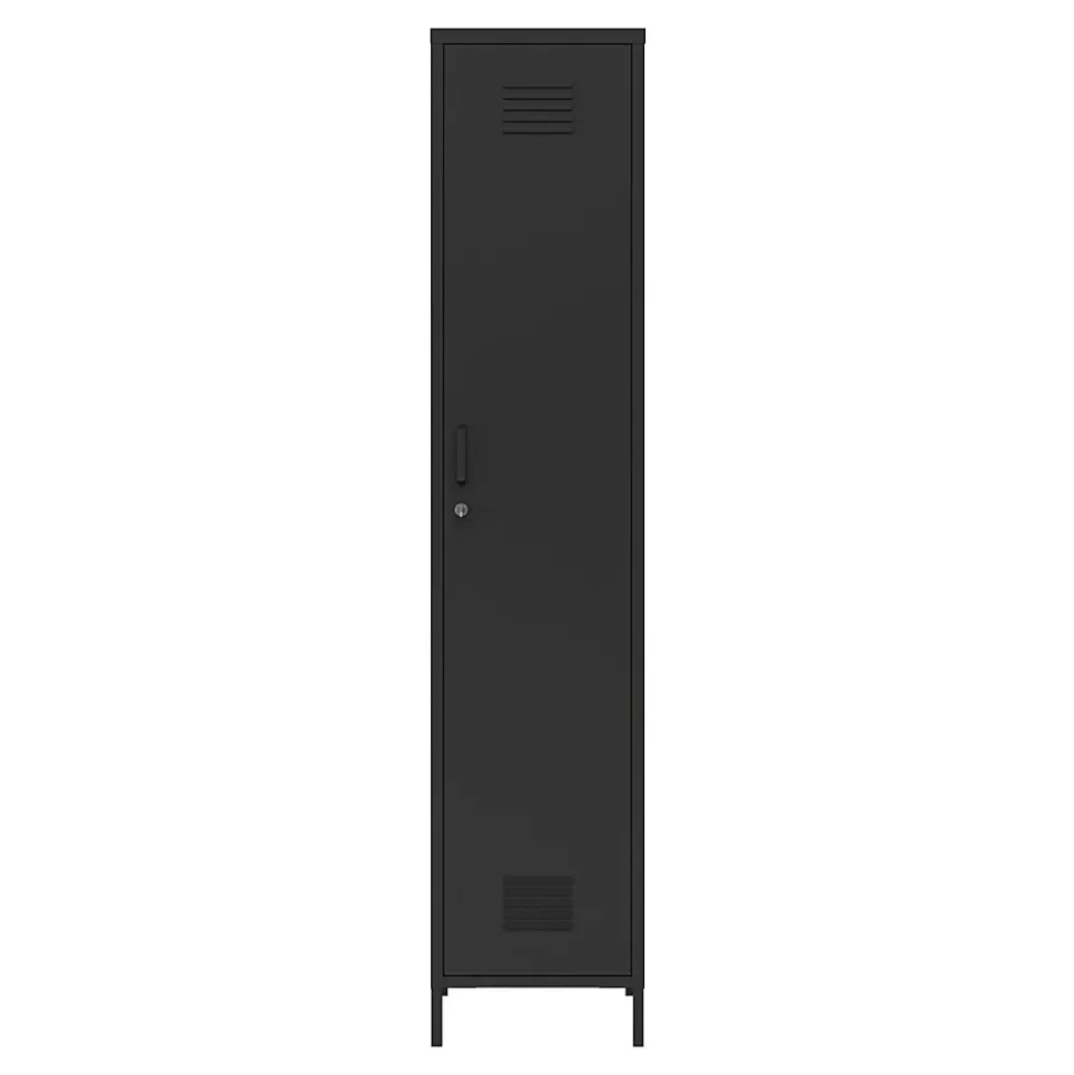 Armoire métallique Seinäjoki acier 180 x 38 x 38 cm noir mat en.casa
