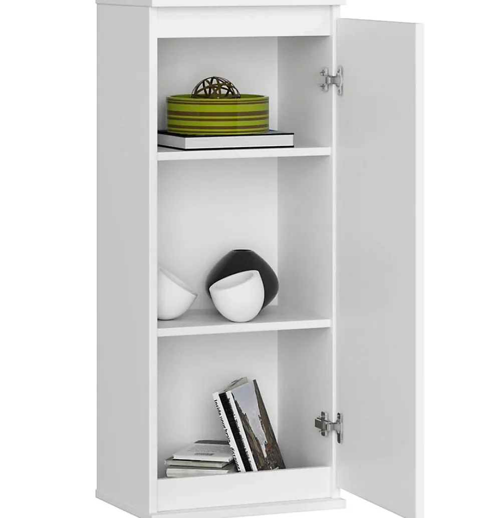 Armoire murale AKORD W40 Blanche 40 cm 1 porte façade Blanche 3 étagères 40x30x99 cm