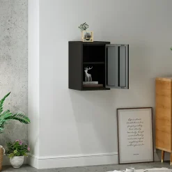Armoire murale Burlöv 50 x 33 x 35 cm acier noir en.casa