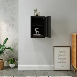 Armoire murale Burlöv 50 x 33 x 35 cm acier noir en.casa
