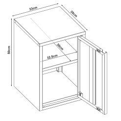 Armoire murale Burlöv 50 x 33 x 35 cm acier noir en.casa