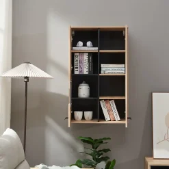 Armoire murale Noppen 98 x 60 x 35 cm effet chêne en.casa