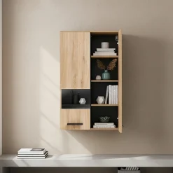 Armoire murale Noppen 98 x 60 x 35 cm effet chêne en.casa