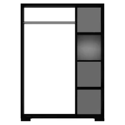 Armoire Nesbyen avec 4 compartiments de stockage 123 x 90 x 30 cm noir en.casa