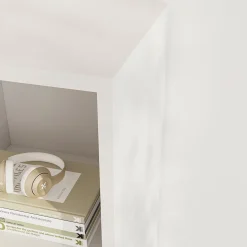 Armoire Nesbyen avec 4 compartiments de stockage 126 x 90 x 30 cm blanc en.casa