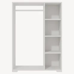 Armoire Nesbyen avec 4 compartiments de stockage 126 x 90 x 30 cm blanc en.casa