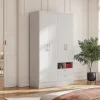 Armoire ODILON - 4 portes & 2 tiroirs - L.120 cm - Blanc