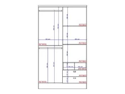 Armoire ODILON - 4 portes & 2 tiroirs - L.120 cm - Blanc