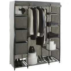 Armoire penderie 3 boîtes tissu gris anthracite - 5Five