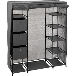 Armoire penderie 3 boîtes tissu gris anthracite - 5Five
