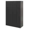 Armoire penderie 4 portes battantes noir GoodHome Atomia H. 225 x L. 150 x P. 58 cm
