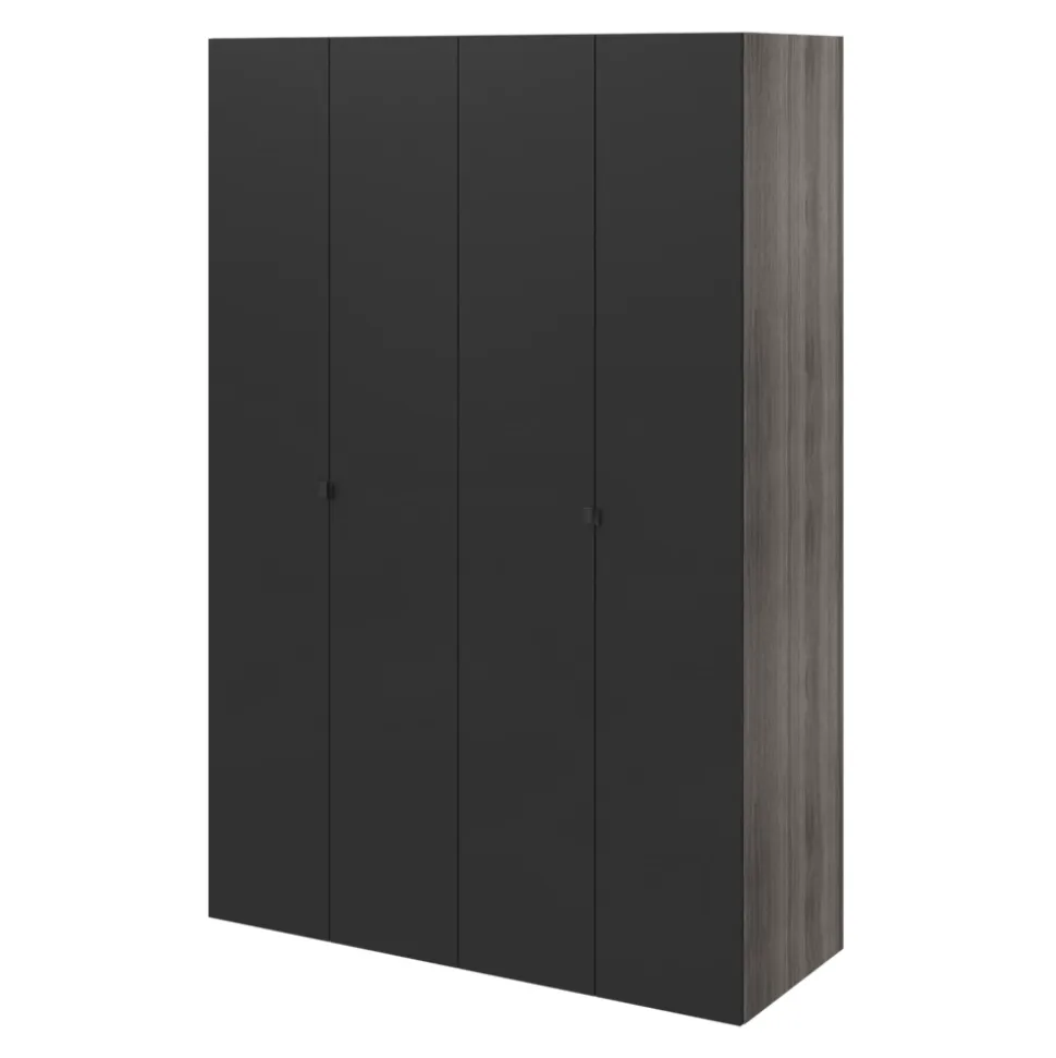 Armoire penderie 4 portes battantes noir GoodHome Atomia H. 225 x L. 150 x P. 58 cm