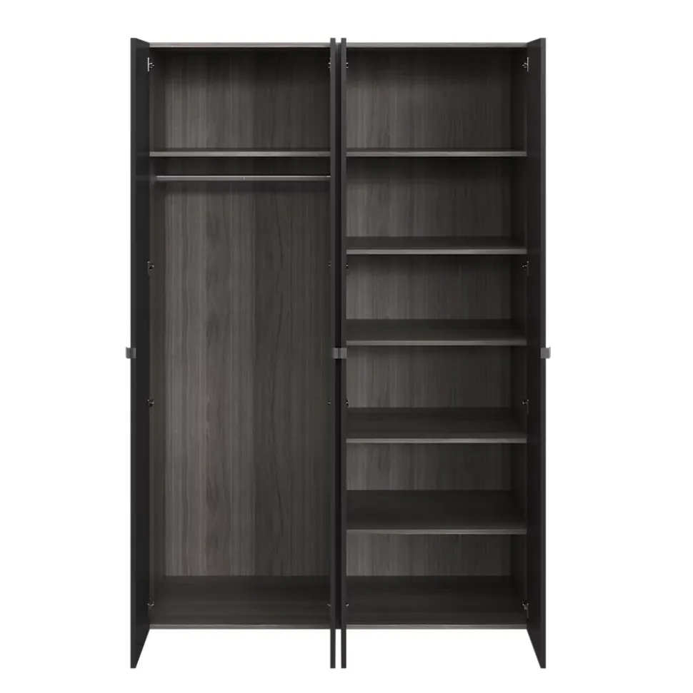 Armoire penderie 4 portes battantes noir GoodHome Atomia H. 225 x L. 150 x P. 58 cm