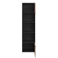 Armoire penderie 2 portes battantes effet chêne chaud et noir GoodHome Atomia H. 187 x L. 50 x P. 35 cm