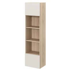 Armoire penderie 2 portes battantes beige cachemire et effet chêne GoodHome Atomia H. 187 x L. 50 x P. 35 cm
