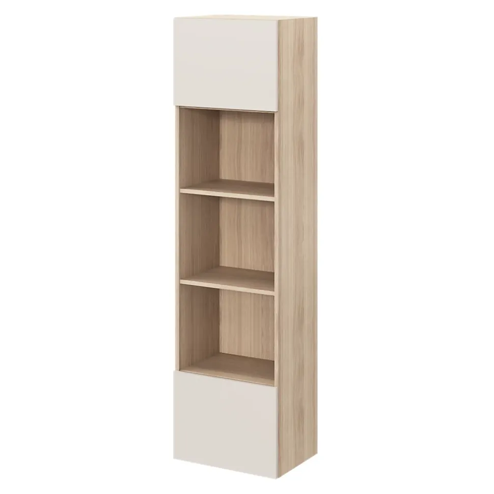Armoire penderie 2 portes battantes beige cachemire et effet chêne GoodHome Atomia H. 187 x L. 50 x P. 35 cm