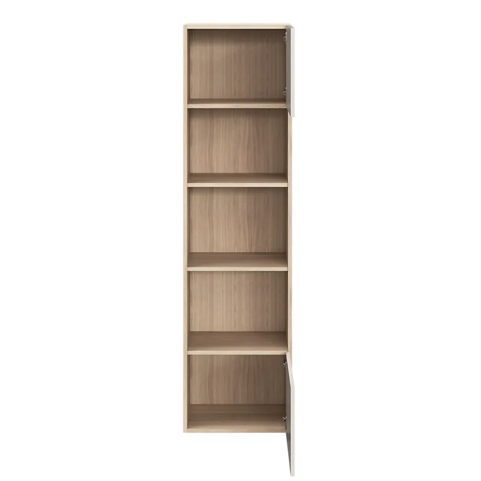 Armoire penderie 2 portes battantes beige cachemire et effet chêne GoodHome Atomia H. 187 x L. 50 x P. 35 cm
