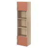Armoire penderie 2 portes battantes terracotta et effet chêne GoodHome Atomia H. 187 x L. 50 x P. 35 cm
