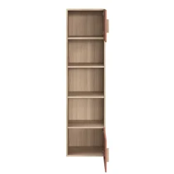 Armoire penderie 2 portes battantes terracotta et effet chêne GoodHome Atomia H. 187 x L. 50 x P. 35 cm
