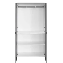 Armoire penderie 2 portes battantes anthracite et blanc GoodHome Atomia H. 187 x L. 100 x P. 58 cm