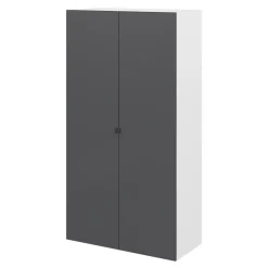 Armoire penderie 2 portes battantes anthracite et blanc GoodHome Atomia H. 187 x L. 100 x P. 58 cm