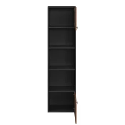 Armoire penderie 2 portes battantes effet noyer et noir GoodHome Atomia H. 187 x L. 50 x P. 35 cm