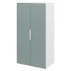 Armoire penderie 2 portes battantes bleu aqua et blanc GoodHome Atomia H. 187 x L. 50 x P. 58 cm