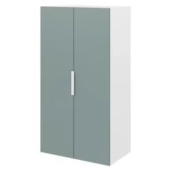Armoire penderie 2 portes battantes bleu aqua et blanc GoodHome Atomia H. 187 x L. 50 x P. 58 cm