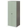 Armoire penderie 2 portes battantes vert agave et effet chêne grisé GoodHome Atomia H. 187 x L. 75 x P. 58 cm