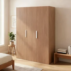Armoire penderie 3 portes battantes effet chêne GoodHome Atomia H. 225 x L. 150 x P. 58 cm