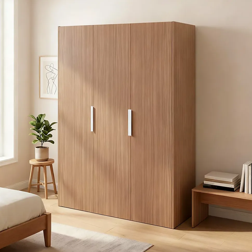 Armoire penderie 3 portes battantes effet chêne GoodHome Atomia H. 225 x L. 150 x P. 58 cm
