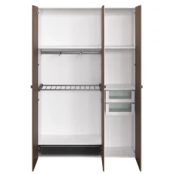 Armoire penderie 3 portes battantes effet noyer et blanc GoodHome Atomia H. 225 x L. 100 x P. 45 cm