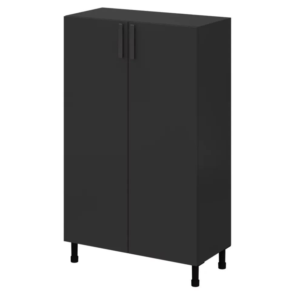 Armoire penderie 2 portes battantes noire GoodHome Atomia H. 112,5 x L. 75 x P. 35 cm